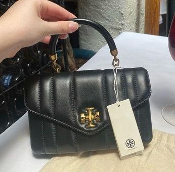 Tory Burch, Bags, Tory Burch Kira Quilted Small Tophandle Leather Satchel  In Brie Rolled Gold