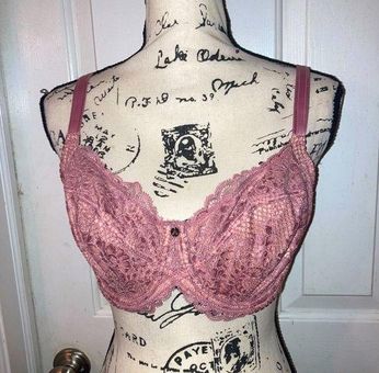 NWT Lycra beauty bra mauve size 36DDD curvy couture lace NEW