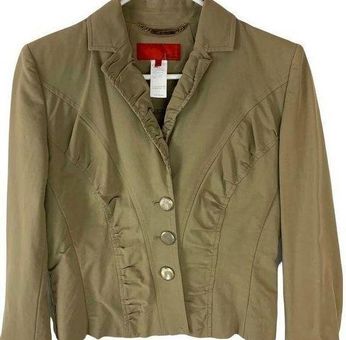 Les Copains Italian jacket pleated detail button closure womens