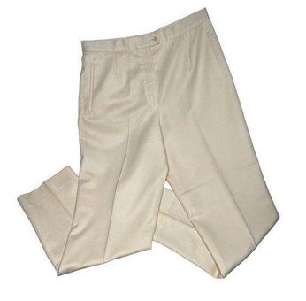 Zanella Womens Size 14 Tall Cream Wool Pants Business Trousers