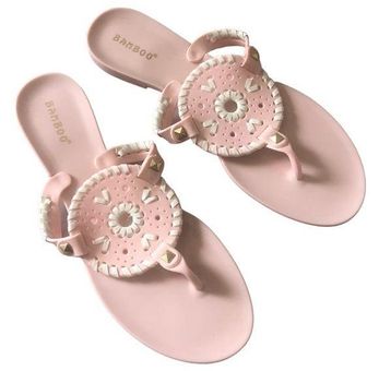 Bamboo PINK WHITE JELLY SANDALS 10 21 New With Tags