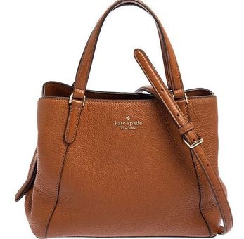 Buy the Kate Spade Pebble Leather Jackson Medium Satchel Warm