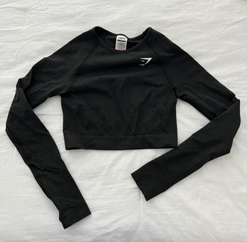 Gymshark Vital Seamless 2.0 Long Sleeve Crop Top Black - $22