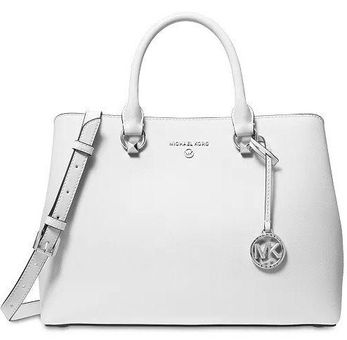 Michael Kors NWT Elegant Optic White Edith Large Saffiano Leather Satchel  Purse - $270 (45% Off Retail) New With Tags - From Kare