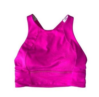 Lululemon Free To Be Serene Bra High Neck Long Line Sports Bra in Fantom  Fuchsia Size 8 - $39 - From Mayra