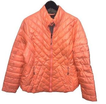 Tek Gear Womens WarmTek Lightweight Puffer Full Zip Jacket Orange Large -  $34 - From Susan