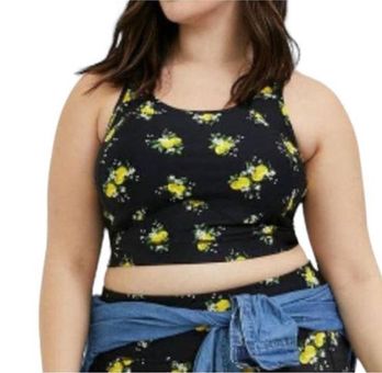 Torrid new Active size 2 lemon print sports bra crop top BC 4721