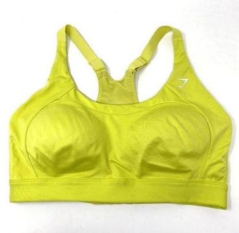 Gymshark Neon Yellow Mesh Racerback Padded Medium Impact