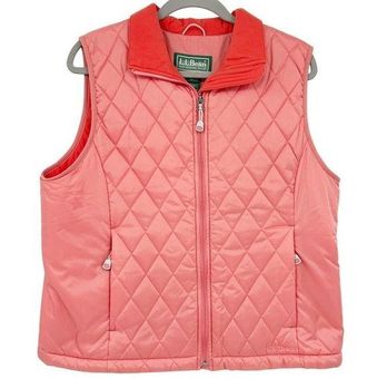 L.L.Bean Womens Vintage Quilted Fleece Lined Zip Up Puffer Vest Size L  Coral Size L - $37 - From Danielle