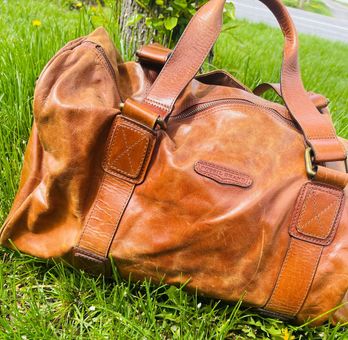 Vintage Fossil Brand Brown Leather Duffle Bag