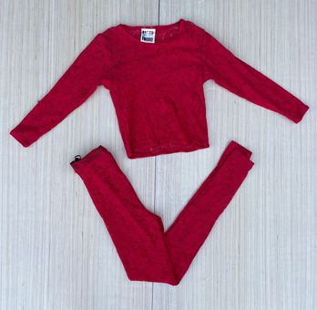 Nobody by Elisabetta Rogiani red lace leggings top coord set S M 80s VTG  vintage Size M - $59 (70% Off Retail) - From J