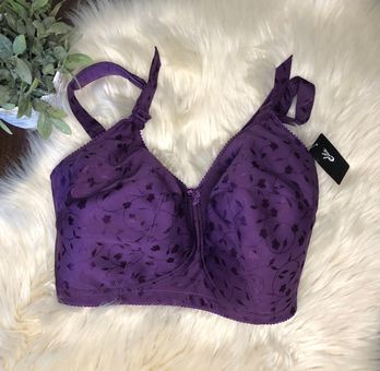 Elila Sidney Jacquard wire free bra 1305 36L Purple Size L - $40