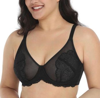 HSIA Underwire Lace Bra: Sexy See-Through Bra for Full Figure