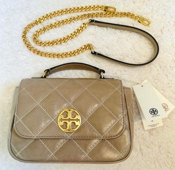 Tory Burch Willa Glazed Mini Top Handle Bag Tan - $333 (33% Off