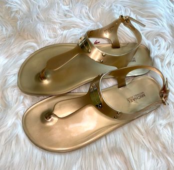 Michael kors jelly sales sandals gold