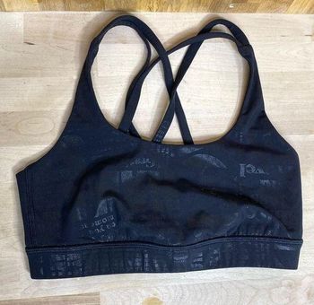 Lululemon Sports Bra Size 4 Black Strappy Criss Cross Thick Straps