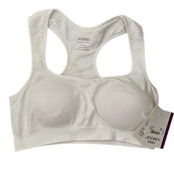 NWT $34 White Seamless Jockey Large Sports Bra - $18 New With Tags - From Hi