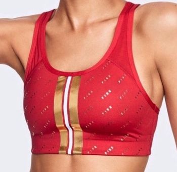 PINK - Victoria's Secret Sports Bra Red & Gold, Small - $19 New