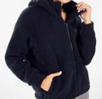 Fabletics Womens Jacket 2X Plus Hooded Sherpa Jacket Dark Navy Blue - $61  New With Tags - From Patti