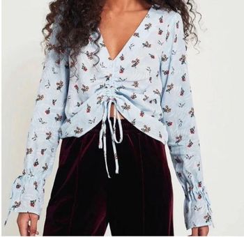 Urban Outfitters Blue Floral Top - $28 (53% Off Retail) - From