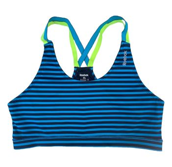 Reebok Blue Striped Sports Bra Size XL - $20 - From Julz