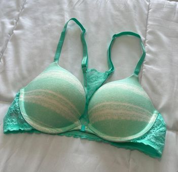 Victoria's Secret Women's Size 34 B Green Underwire Push-Up Bra