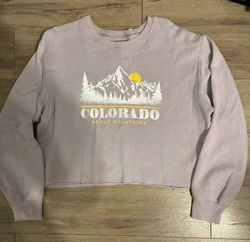 Hollister Graphic Cropped Sweatshirt Purple Size M - $13 - From Sydnee