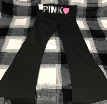 Victoria's Secret Black Cotton Flare Fold Over Bling Pants Size M - $62 New  With Tags - From Jenna