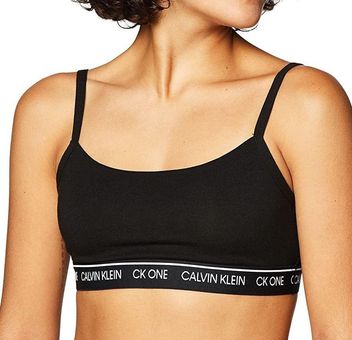 Calvin Klein Women's CK One Cotton Unlined Bralette Black Size M