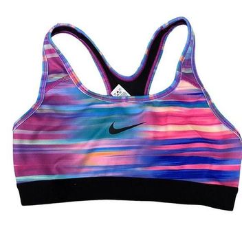 Nike Pro Classic Swift Blue Fuchsia Pink Sports Bra Women's Size X