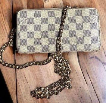 Louis Vuitton Authentic Damier Azure logo canvas Zippy mini