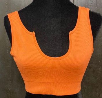 YEOREO Women Seamless orange sports bra -size Medium. NWNT