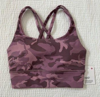 Lululemon NWT Energy Bra Long Line in Incognito Camo Pink Taupe Multi, Size  2 - $46 New With Tags - From Brynna