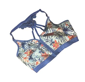 Cacique unlined full coverage no wire bra size 40G Front closure Strappy  lacy Racer back design Fun tropical print Multiple - $12 - From Tiffany