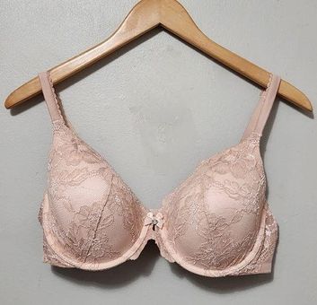 Victoria's Secret Blush Lace Push Up Underwire Bra Size 36DD Pink