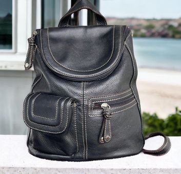 Small Black Leather Tignanello Handbag - Clearance Sale