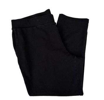 J.Jill Pure Jill Black Affinity French Terry Slim Crop Pants Sz L Size L