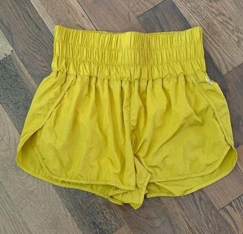 Free People Movement The Way Home Yellow Athletic Shorts Size