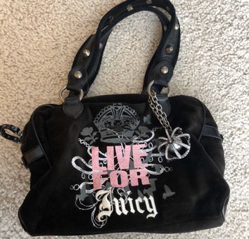 black vintage juicy couture terry cloth purse has... - Depop