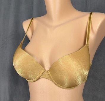 Panache Atlantis By T-shirt Liquid Gel Push Up Bra 36A Shimmer Gold 1044  Y2K Vtg Size undefined - $32 - From K