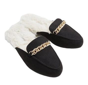 Wide width fur on sale slides