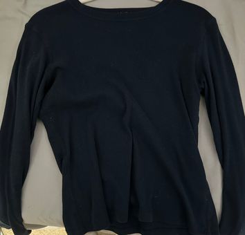 Brandy Melville Solid Black Long Sleeve Blouse One Size - 55% off