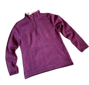 Eddie Bauer Fuschia/Purple Quarter Zip Knit Pullover Size