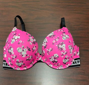 PINK - Victoria's Secret Wear Everywhere Push Up Floral Logo Band Bra Size  34DD - $24 - From Hailey