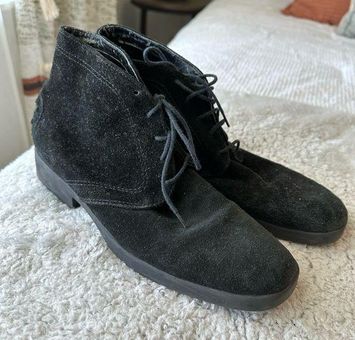 Talbots Suede Almond Toe Boots size 10 Studded heel, lace up, used  condition Black - $15 (90% Off Retail) - From Jamie