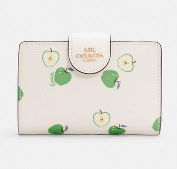 Coach NEW W TAG Medium Corner Zip Wallet With Green Apple Print Gold/Chalk  Multi Multiple - $119 (33% Off Retail) New With Tags - From Kare