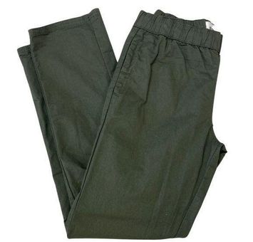 Pact Women's Pants Sz M Green Elastic Waist Pull On Organic