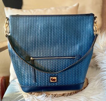 Dooney & Bourke Camden Woven Embossed Leather Large Blue Tote - $90 - From  Alexandra