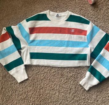 Champion & uo sale rainbow stripe cropped sweatshirt