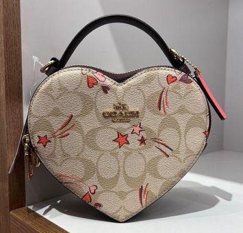 Coach Heart Crossbody in Signature Canvas with Heart and Star Print